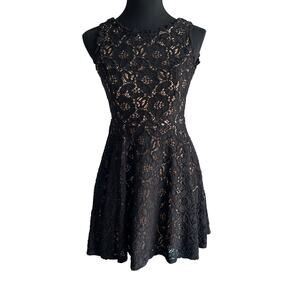 City Studio black lace sleeveless mini dress Size 3